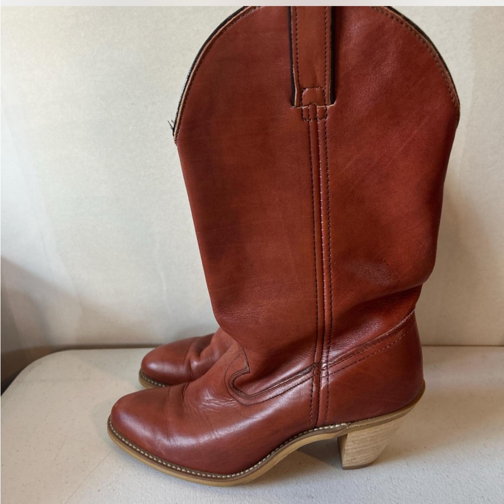 Women's Western Leather Boots - Brown